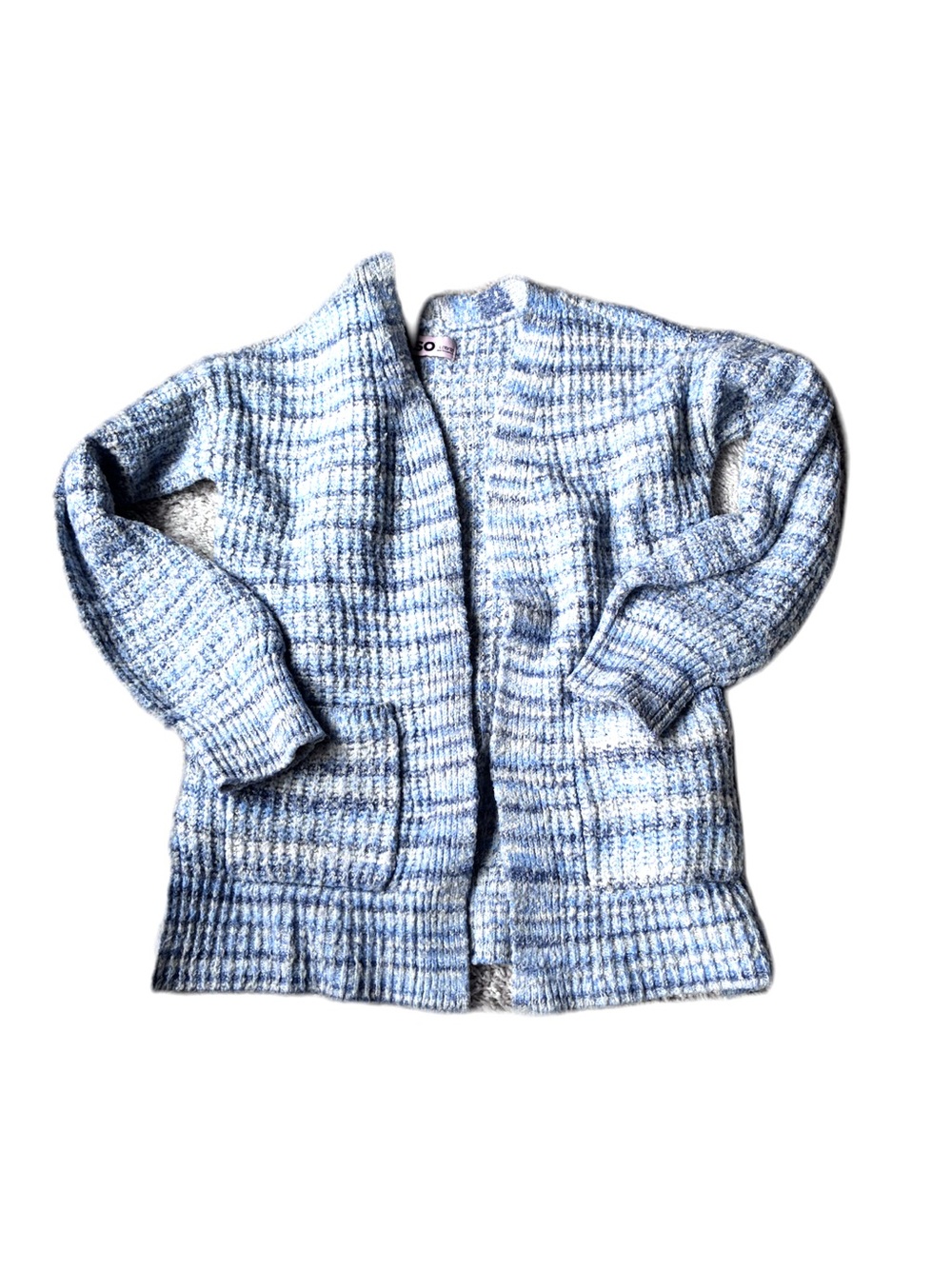 🎆🎇3for$9 SO Girls  Blue and Cream Knit open cardigan Sweater